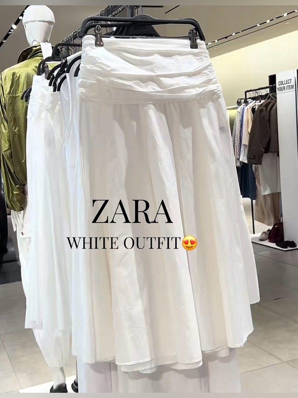 Zara White Full Circle Skirt